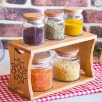 Joy Kitchen Standlı Kavanoz Seti 5 Parça Hitit Motifli