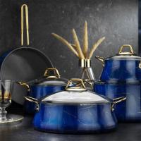 Sarac Home Brioni Marble Tencere Seti 9 Parça