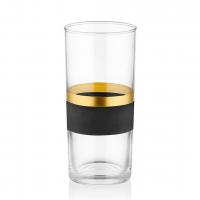 The Mia Glow Rakı Kadehi 6'lı Set Gold Siyah