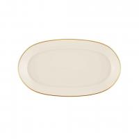The Mia Oval Servis Tabağı 29cm 2'li Krem/Gold