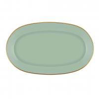 The Mia Oval Servis Tabağı 29cm 2'li Yeşil/Gold