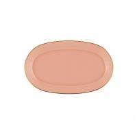 The Mia Oval Servis Tabağı 26cm 2'li Somon Pembe / Gold