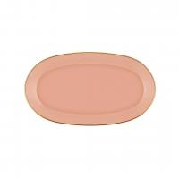 The Mia Oval Servis Tabağı 29cm 2'li Somon Pembe / Gold