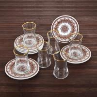 Çay Seti 12 Parça 6 Kişilik Bordo