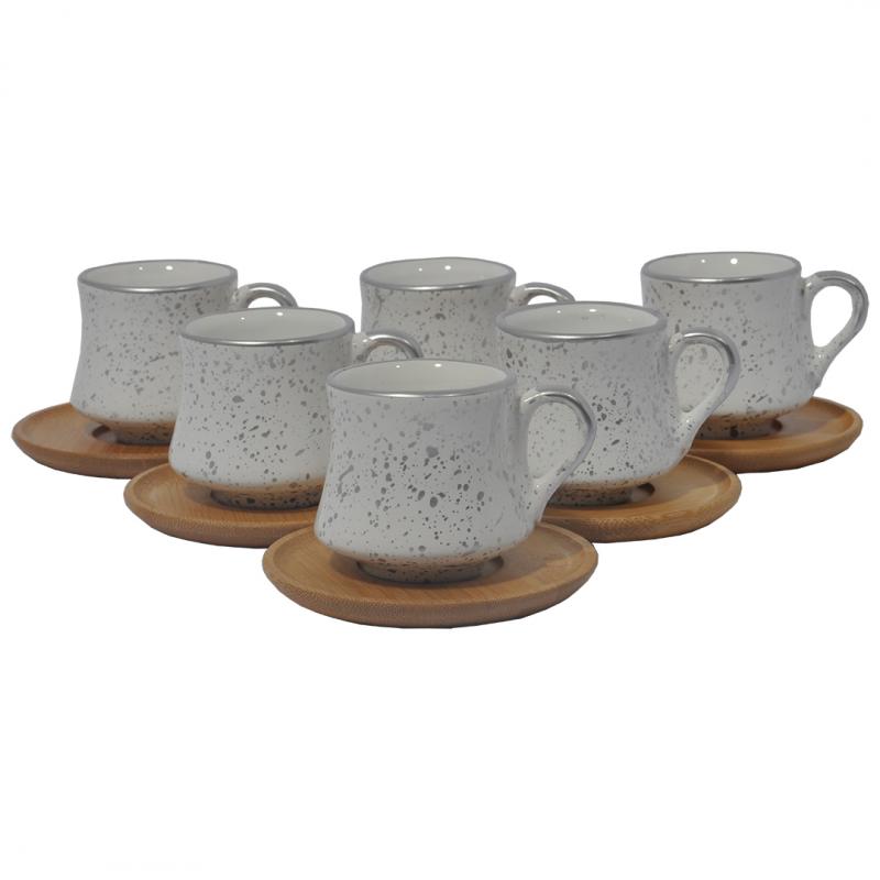 Seramik Kahve Fincanı Bambu Altlıklı 6 Kişilik 02 63.55 TL + KDV