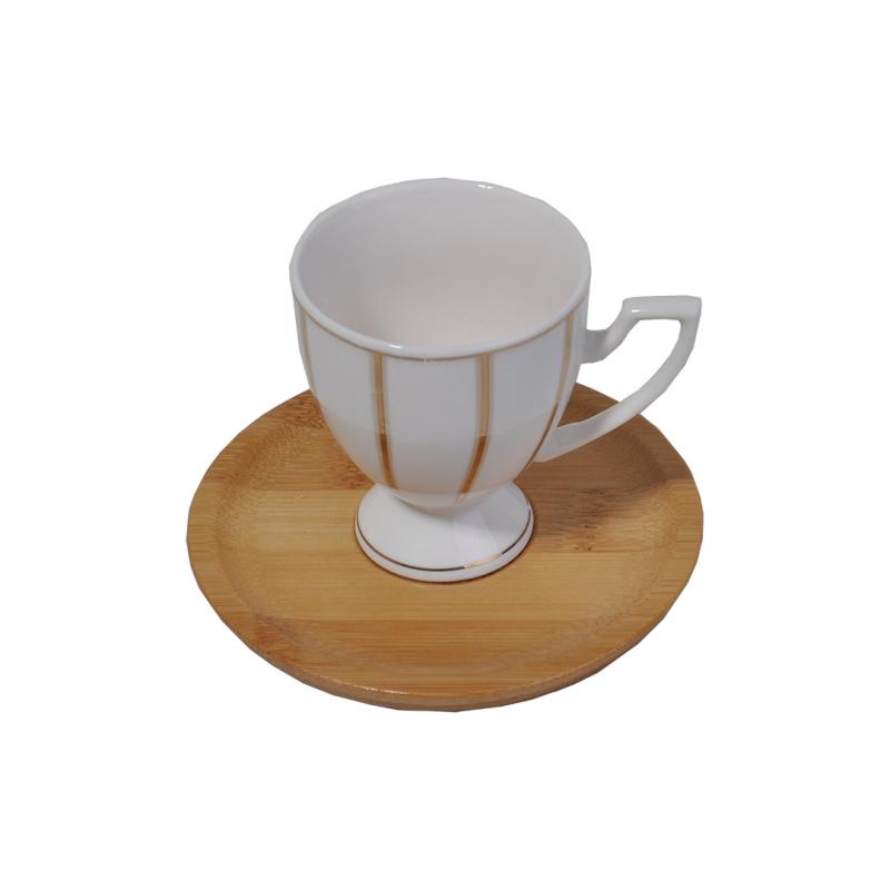 Porselen Kahve Fincanı Bambu Altlıklı 6 Kişilik 105.92 TL + KDV