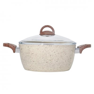 CENA Granit Derin Tencere 24 Cm Krem