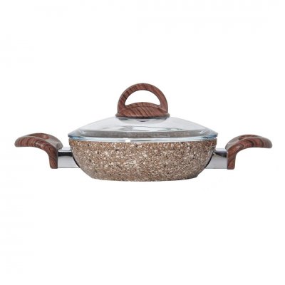 Cena Taş Granit Kapaklı Sahan 18 Cm Kahve