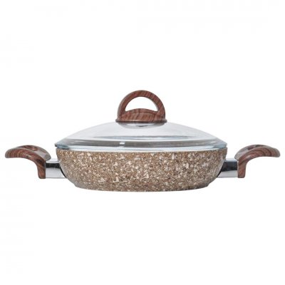 Cena Taş Granit Kapaklı Sahan 22 Cm Kahve