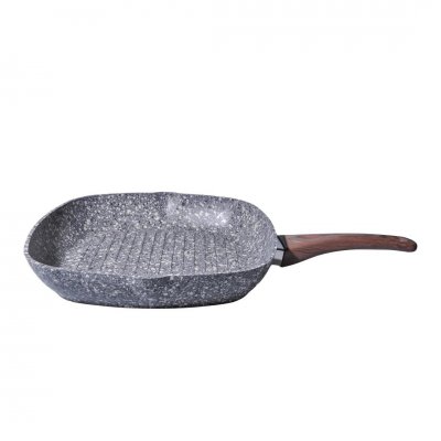 Cena Taş Granit Izgara Tava 28x28 Cm Gri