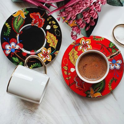 The Mia Dilaila Kahve Fincanı & Kahve Yanı Su Bardağı 2 Kişilik