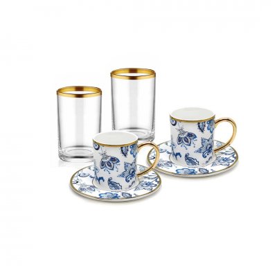 The Mia Dilaila Kahve Fincanı & Kahve Yanı Su Bardağı 2 Kişilik