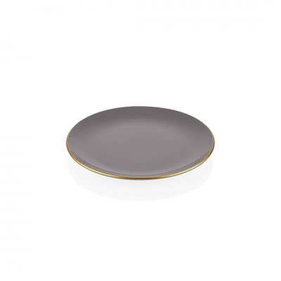 The Mia Pasta Tabağı 19 Cm Gri / Gold ( Tekli )