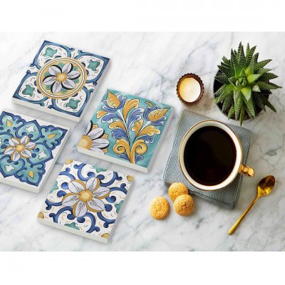 The Mia Taş Bardak Altlığı 4'lü Set Toscana